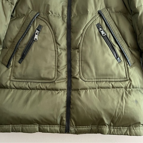 Vince Camuto Women's Faux Fur Trim Down Puffer Coat Green Size Large - Picture 3 of 16